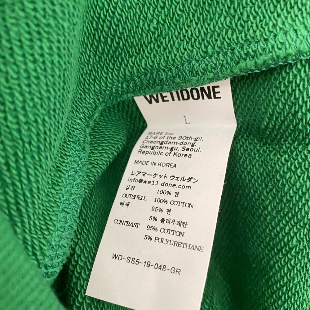 NEW We11done Green Reflective Logo Sweatshirt - Picture 8 of 8